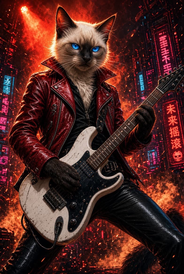The Stylish Guitarist Cat